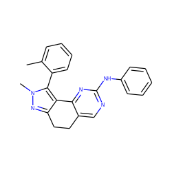 Cc1ccccc1-c1c2c(nn1C)CCc1cnc(Nc3ccccc3)nc1-2 ZINC000169702187