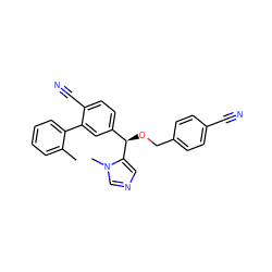 Cc1ccccc1-c1cc([C@@H](OCc2ccc(C#N)cc2)c2cncn2C)ccc1C#N ZINC000028358702