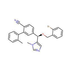 Cc1ccccc1-c1cc([C@@H](OCc2ccccc2Br)c2cncn2C)ccc1C#N ZINC000028353897