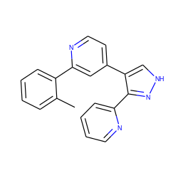 Cc1ccccc1-c1cc(-c2c[nH]nc2-c2ccccn2)ccn1 ZINC000013684386