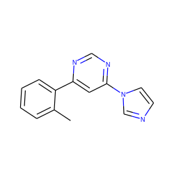 Cc1ccccc1-c1cc(-n2ccnc2)ncn1 ZINC000004239454