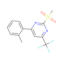 Cc1ccccc1-c1cc(C(F)(F)F)nc(S(C)(=O)=O)n1 ZINC001772644767