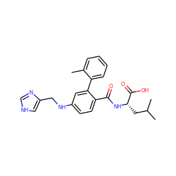 Cc1ccccc1-c1cc(NCc2c[nH]cn2)ccc1C(=O)N[C@@H](CC(C)C)C(=O)O ZINC000038730187