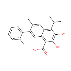 Cc1ccccc1-c1cc2c(C(=O)O)c(O)c(O)c(C(C)C)c2cc1C ZINC000653813143