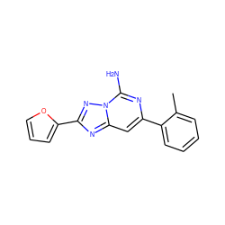 Cc1ccccc1-c1cc2nc(-c3ccco3)nn2c(N)n1 ZINC000028111893