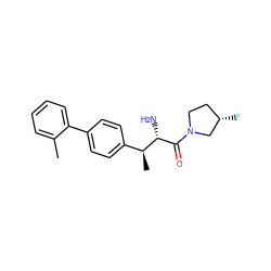 Cc1ccccc1-c1ccc([C@H](C)[C@H](N)C(=O)N2CC[C@H](F)C2)cc1 ZINC000014948192