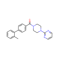 Cc1ccccc1-c1ccc(C(=O)N2CCN(c3ncccn3)CC2)cc1 ZINC000034805717