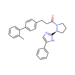 Cc1ccccc1-c1ccc(CCC(=O)N2CCC[C@H]2c2ncc(-c3ccccc3)[nH]2)cc1 ZINC000064548805