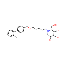 Cc1ccccc1-c1ccc(COCCCCCN2C[C@H](O)[C@@H](O)[C@H](O)[C@H]2CO)cc1 ZINC000299825088