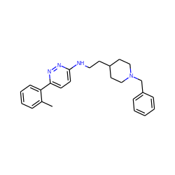 Cc1ccccc1-c1ccc(NCCC2CCN(Cc3ccccc3)CC2)nn1 ZINC000013863632