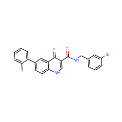 Cc1ccccc1-c1ccc2[nH]cc(C(=O)NCc3cccc(Br)c3)c(=O)c2c1 ZINC000169312853