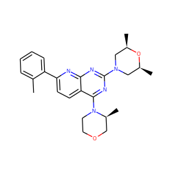 Cc1ccccc1-c1ccc2c(N3CCOC[C@@H]3C)nc(N3C[C@H](C)O[C@H](C)C3)nc2n1 ZINC000168708593