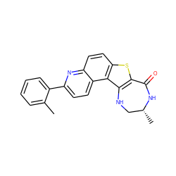 Cc1ccccc1-c1ccc2c(ccc3sc4c(c32)NC[C@@H](C)NC4=O)n1 ZINC000043016705