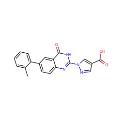 Cc1ccccc1-c1ccc2nc(-n3cc(C(=O)O)cn3)[nH]c(=O)c2c1 ZINC000103265055