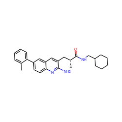 Cc1ccccc1-c1ccc2nc(N)c(C[C@@H](C)C(=O)NCC3CCCCC3)cc2c1 ZINC000072177258