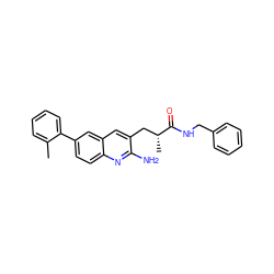 Cc1ccccc1-c1ccc2nc(N)c(C[C@@H](C)C(=O)NCc3ccccc3)cc2c1 ZINC000072179221