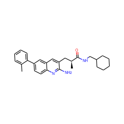 Cc1ccccc1-c1ccc2nc(N)c(C[C@H](C)C(=O)NCC3CCCCC3)cc2c1 ZINC000072179166