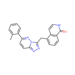 Cc1ccccc1-c1ccc2nnc(Cc3cccc4c(=O)[nH]ccc34)n2n1 ZINC000073163071