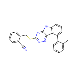 Cc1ccccc1-c1cccc2[nH]c3nc(SCc4ccccc4C#N)nnc3c12 ZINC000205102448