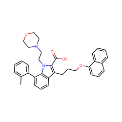 Cc1ccccc1-c1cccc2c(CCCOc3cccc4ccccc34)c(C(=O)O)n(CCN3CCOCC3)c12 ZINC000143977927