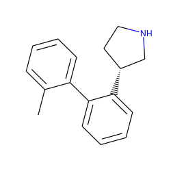 Cc1ccccc1-c1ccccc1[C@@H]1CCNC1 ZINC000096175942