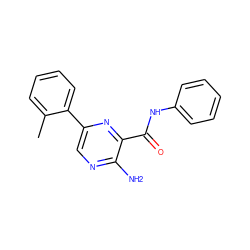 Cc1ccccc1-c1cnc(N)c(C(=O)Nc2ccccc2)n1 ZINC000071329817