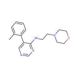 Cc1ccccc1-c1cncnc1NCCN1CCOCC1 ZINC000033361848