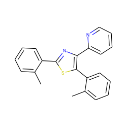 Cc1ccccc1-c1nc(-c2ccccn2)c(-c2ccccc2C)s1 ZINC000000016728