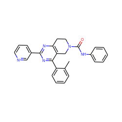 Cc1ccccc1-c1nc(-c2cccnc2)nc2c1CN(C(=O)Nc1ccccc1)CC2 ZINC000071340466