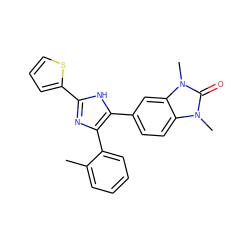 Cc1ccccc1-c1nc(-c2cccs2)[nH]c1-c1ccc2c(c1)n(C)c(=O)n2C ZINC000014958490