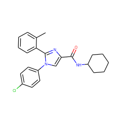 Cc1ccccc1-c1nc(C(=O)NC2CCCCC2)cn1-c1ccc(Cl)cc1 ZINC000028702471