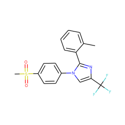 Cc1ccccc1-c1nc(C(F)(F)F)cn1-c1ccc(S(C)(=O)=O)cc1 ZINC000003814593