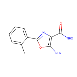 Cc1ccccc1-c1nc(C(N)=O)c(N)o1 ZINC000012395125