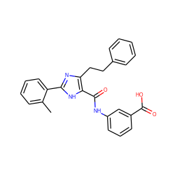 Cc1ccccc1-c1nc(CCc2ccccc2)c(C(=O)Nc2cccc(C(=O)O)c2)[nH]1 ZINC000013674698