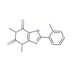 Cc1ccccc1-c1nc2c([nH]1)c(=O)n(C)c(=O)n2C ZINC000096363663