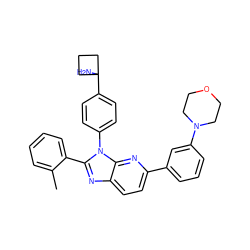 Cc1ccccc1-c1nc2ccc(-c3cccc(N4CCOCC4)c3)nc2n1-c1ccc(C2(N)CCC2)cc1 ZINC000169705879