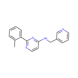 Cc1ccccc1-c1nccc(NCc2cccnc2)n1 ZINC000004239207