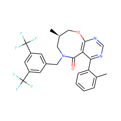 Cc1ccccc1-c1ncnc2c1C(=O)N(Cc1cc(C(F)(F)F)cc(C(F)(F)F)c1)C[C@@H](C)CO2 ZINC000028649404