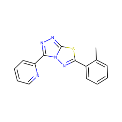 Cc1ccccc1-c1nn2c(-c3ccccn3)nnc2s1 ZINC000000532373