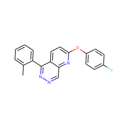 Cc1ccccc1-c1nncc2nc(Oc3ccc(F)cc3)ccc12 ZINC000138255139