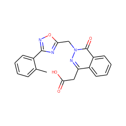 Cc1ccccc1-c1noc(Cn2nc(CC(=O)O)c3ccccc3c2=O)n1 ZINC000013449022