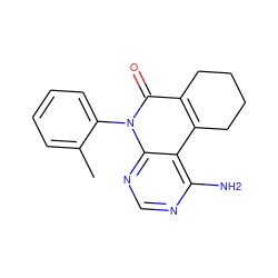 Cc1ccccc1-n1c(=O)c2c(c3c(N)ncnc31)CCCC2 ZINC000009422352