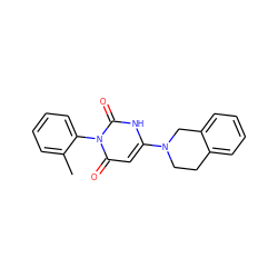 Cc1ccccc1-n1c(=O)cc(N2CCc3ccccc3C2)[nH]c1=O ZINC000000252616