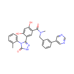 Cc1ccccc1-n1c(-c2cc(C(=O)N(C)Cc3cccc(-c4cncnc4)c3)c(O)cc2O)n[nH]c1=O ZINC000043179936