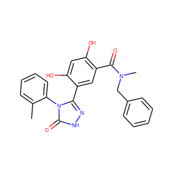 Cc1ccccc1-n1c(-c2cc(C(=O)N(C)Cc3ccccc3)c(O)cc2O)n[nH]c1=O ZINC000043179912