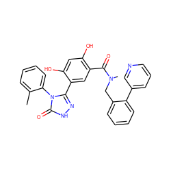 Cc1ccccc1-n1c(-c2cc(C(=O)N(C)Cc3ccccc3-c3cccnc3)c(O)cc2O)n[nH]c1=O ZINC000114304088