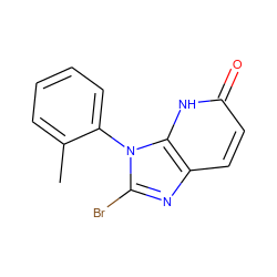 Cc1ccccc1-n1c(Br)nc2ccc(=O)[nH]c21 ZINC000118271693