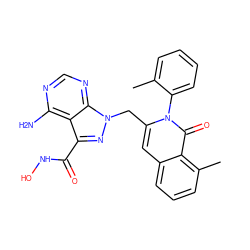 Cc1ccccc1-n1c(Cn2nc(C(=O)NO)c3c(N)ncnc32)cc2cccc(C)c2c1=O ZINC000088346000