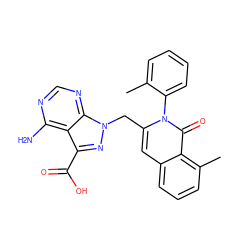 Cc1ccccc1-n1c(Cn2nc(C(=O)O)c3c(N)ncnc32)cc2cccc(C)c2c1=O ZINC000088345914