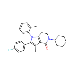 Cc1ccccc1-n1c2c(c(C)c1-c1ccc(F)cc1)C(=O)N(C1CCCCC1)CC2 ZINC000028706553